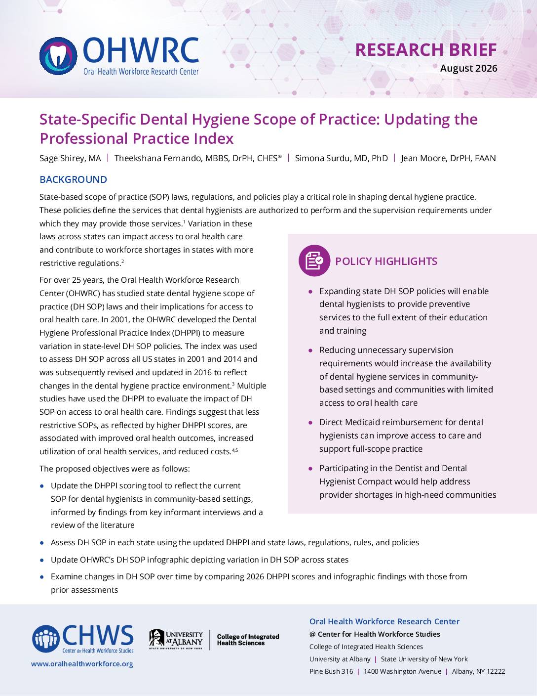 State-Specific Dental Hygiene Scope of Practice: Updating the Professional Practice Index